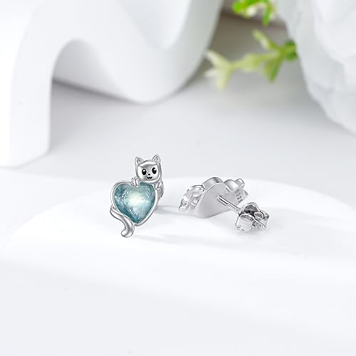 Boucles d'oreilles chaton argent 925 hypoallergénique anti-allonge - 4