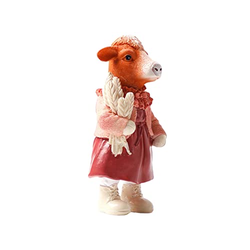 fdsad Figurines d'animaux de Ferme | Mini-Statue de Jardin | Animaux Résine Chien Chat Lapin Vache Figurines Animal Chambre Décorations Bureau Décor Cover