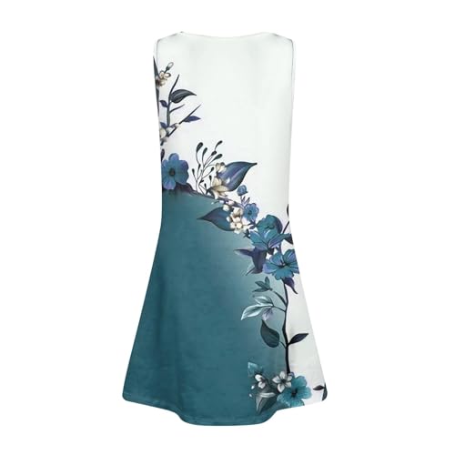 Girl's Floral Summer Dress with Pockets Sleeveless Tank Swing Sundress, Casual Swimwear Cover Up for Beach Vacation3