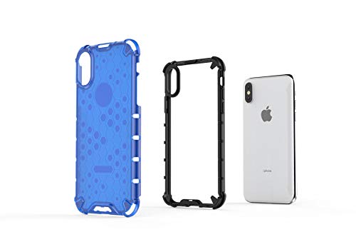 Image of Glasgow Back Case Cover Compatible with Apple iPhone X (Honeycomb Pattern) - Transparent