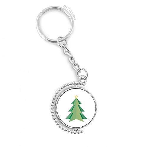 Llavero giratoria de origami y anillo Pilgrim con motivo abstracto de árbol navideño para llaves