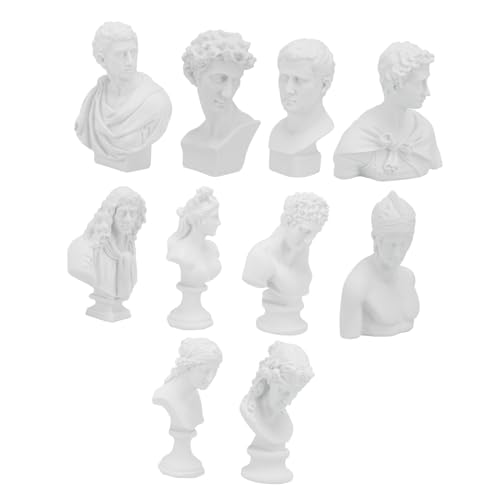 Toyvian 10 Piezas Miniaturas de Escayola para Dibujo Figuras Decorativas de Resina para Adornar Hogar y Estudio Esculturas Pequeñas para Práctica Artística y Decoración Interior