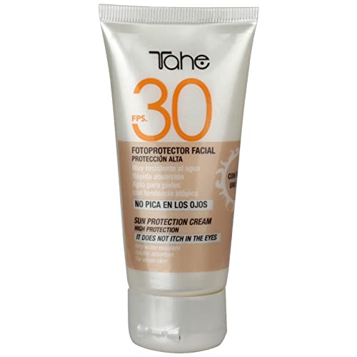 Tahe Sun Protect Protector Solar Facial Crema Solar para Cara Water Resistant FPS 30 Apto para Piel Atópica 50 ml