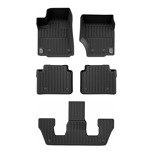 Smart Choice Car Floor Mats Custom fit for 2021-2026 Jeep Grand Cherokee L - Made in USA - Black - Full Set 1st 2nd & 3rd Row