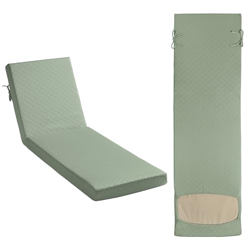 Arden Elastic Chaise Lounge Cushion Cover 2-Pack Stretch Knit Patio Cushion Slipcover Fade Resistant Machine Washable Indoor/Outdoor Replacement Cover Fits Multiple Sizes Sage Green