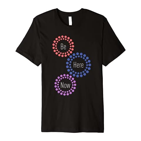Be Here Now Geometric Circles Inspirational Tee Cover
