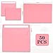 50Packs A7 Pink Envelopes 5x 7 Inch Card Envelopes,Self Seal for Weddings, Greeting Cards，Mailing， Invitations, Photos, Postcards