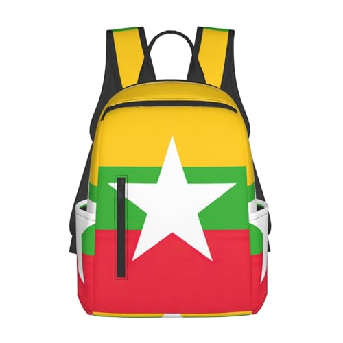 Sac à dos drapeau Myanmar léger pour éviter la fatigue du dos au travail