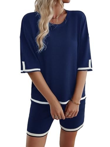 Ensembles de détente pour femmes un cocon de douceur bleu marine pour vos voyages d'été