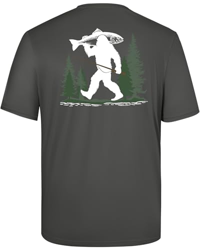 Twekfish Mens Fishing Shirt Short Sleeve UPF 50+ UV Sun Protection T-Shirt Quick Dry Tee for Swim Surf Bigfoot Graphic