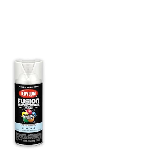 Krylon Fusion All-In-One Adhesive Spray Paint for Indoor/Outdoor Use, 12 oz, Clear