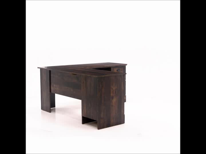 Sauder Harbor View Corner Computer Desk and Lateral File, Curado Cherry Finish