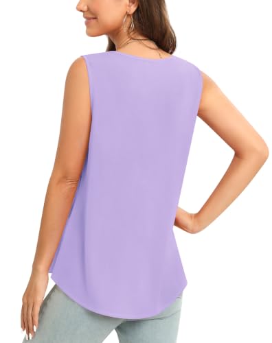 Image of Women's Sleeveless Chiffon Tank Top Business Casual Blouse Tunic Top