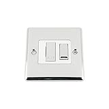 fusionado interruptor A5 fswccwc 13 A con Interruptor de Cromo Pulido con Fusible Unidad con Color Blanco Metal Rocker