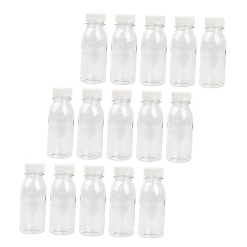HEALLILY Jugs Lids Compatible 15pcs Wide Mouth Pet Storage Bottles Juice Yogurt Bottle for Parties