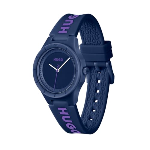 Image of HUGO #Lit for Her Qtz Basic Blue Round Dial Women's Watch|Blue Silicone Material|Blue Color Band - 1540167
