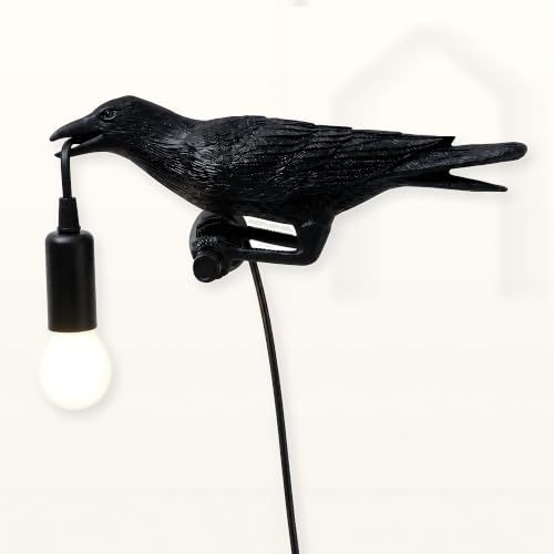OVANUS Crow Wall Lamp Gothic Decor, Raven Sconce with Dimmable E12 Bulb - image 1
