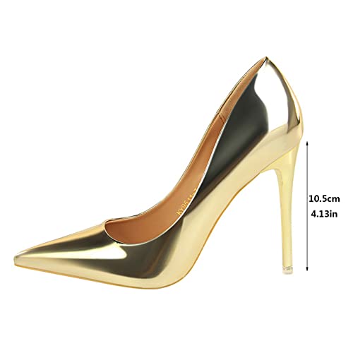 Women's Closed Pointed Toe Pumps Stiletto High Heels Office Lady Slip On Wedding Party Dress Heeled Shoes2