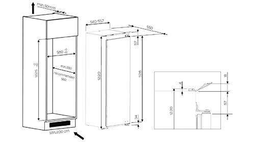 WHIRLPOOL Réfrigérateur intégrable 1 porte Tout utile 209 litres ARG8502 - vue 7