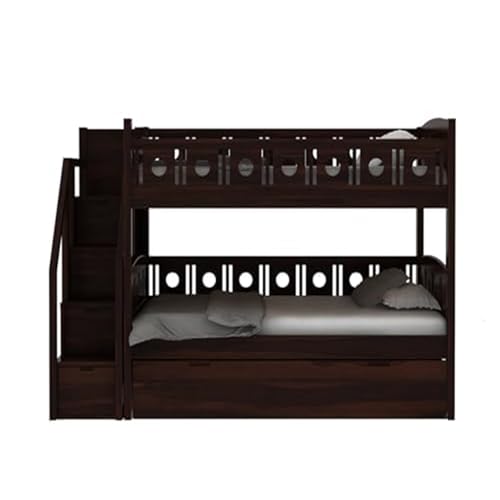 Image of Custom Decor Sheesham Wood Bunk Bed | Wooden Double Bed Bed Furniture for Bedroom | Living Room | Home (BunnyBed-W)