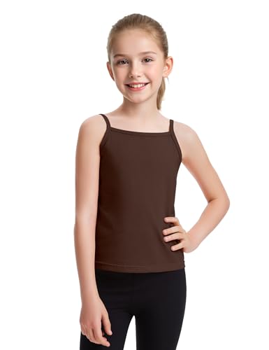 Image of Auranso Girls Undershirts Toddler Cami Camisole Adjustable Straps Sleeveless Cotton Tank Tops for Girls