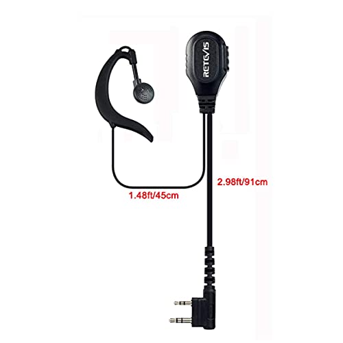 Écouteurs double broche avec micro type C pour Retevis RT22 et Baofeng BF-888S - Son bidirectionnel