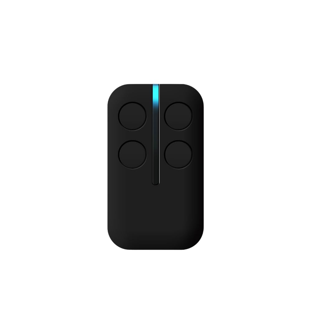 Bijoux - Telecomando Universale Multifrequenza 330Mhz-868Mhz, Compatibile con Cancelli, Garage, Saracinesche, Tapparelle, Porte Elettriche, 4 in 1 con Rolling Code e Codice Fisso, Tecnologia AMC, Nero