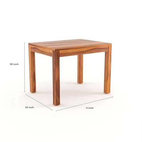 Image of RECTART Solid Wood Dining Table Set with Chairs for Living Room Home | Wooden Dining Room Sets Furniture for Hotels and Restaurants | (Natural Finish, 4 Seater-A)