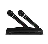 Emerson EAM-9002 Dual Handheld Wireless Microphone Starter Kit with Wireless FM Receiver, Black