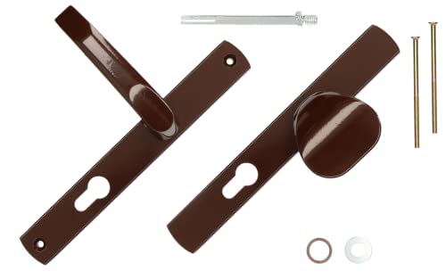 KOTARBAU® Lot de poignées de porte - 92 mm - Marron - Cylindre profilé - Pour portes, portails, portails