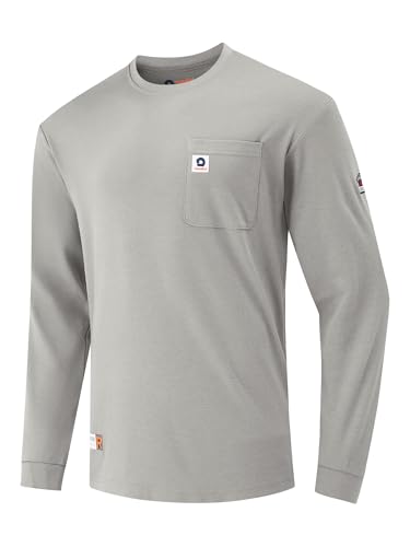 Image of VANDISI FR Shirts for Men 6.5oz Lightweight Fire Resistant Shirts for Men Long Sleeve NFPA2112/CAT2 White Onyx