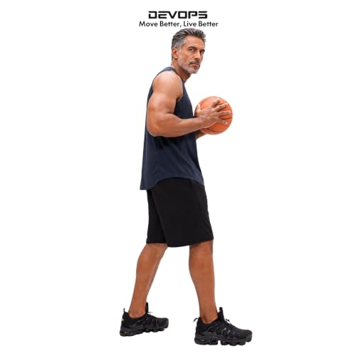 Image of DEVOPS Men's 2-Pack Loose-Fit 10 inch Workout Gym Shorts with Pockets