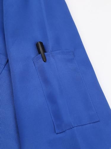 Image of Oyolan Men's Exterior Pocket Long Sleeve Work Coat Button Down Wear Resistant Cotton Jacket Lab Coat