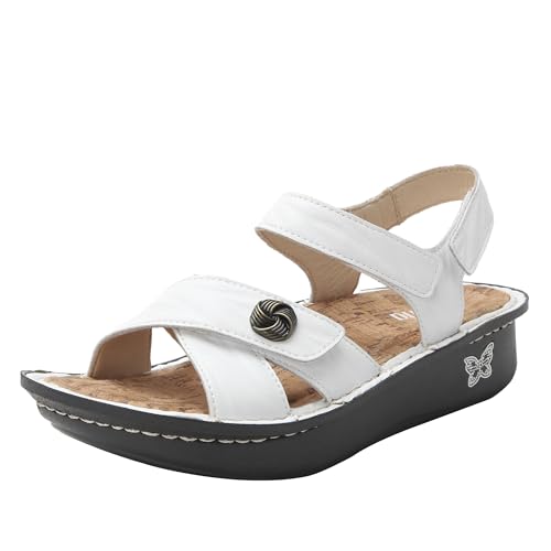 Image of Alegria Women Kelsi Cross Strap Adjustable Leather Sandal