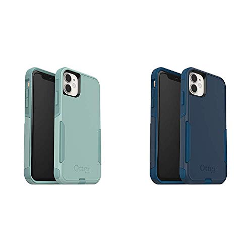 OtterBox Commuter Series Case for iPhone 11 - Mint Way (SURF Spray/Aquifer) w/OtterBox Commuter Series Case for iPhone 11 - Bespoke Way (Blazer Blue/Stormy SEAS Blue)