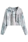 Idepet Women's Casual Letters Print Crop Top Loose Pullover Friends Shirt Teen Girl TV Show Hoodie Sweatshirt(Colorful Gray,X-Small)