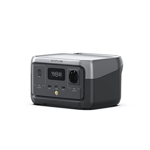 EF ECOFLOW Tragbare Powerstation RIVER 2, 256 Wh Solargenerator mit LiFeP04, Schnellladung in 1 Stunde, bis zu 600 W Leistung, Balkonkraft für Notstrom/Camping/Wohnmobile/zu Hause