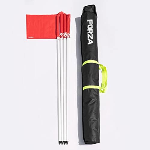 FORZA Rugby Corner Flags & Pole Set - Sets of 4, 6 & 14 (Pack of 14, With Bag)