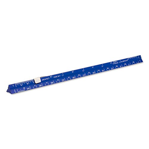 Image of Alumicolor Aluminum Architect Pocket Scale With Clip, 6IN, Blue