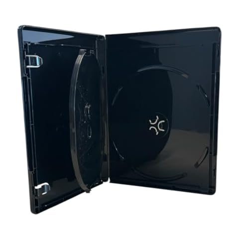 TodoMedia (W/ 4K UHD) Black 12.5mm Triple Blu-Ray Case w/Tray (3-Disc Capacity), for CD/DVD Storage, 3-Disc Capacity (10) Cover