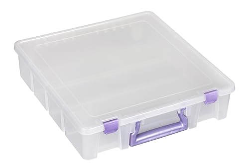 ArtBin 6955JS Super Satchel Compartment Box Clear Craft Organizer Storage Case - Purple Pack of 1