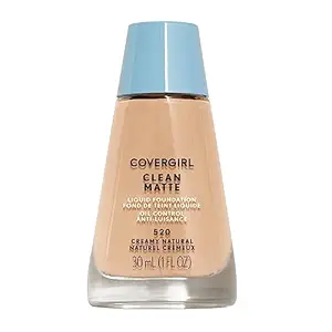 COVERGIRL Clean Matte Liquid Foundation Creamy Natural, 1 oz