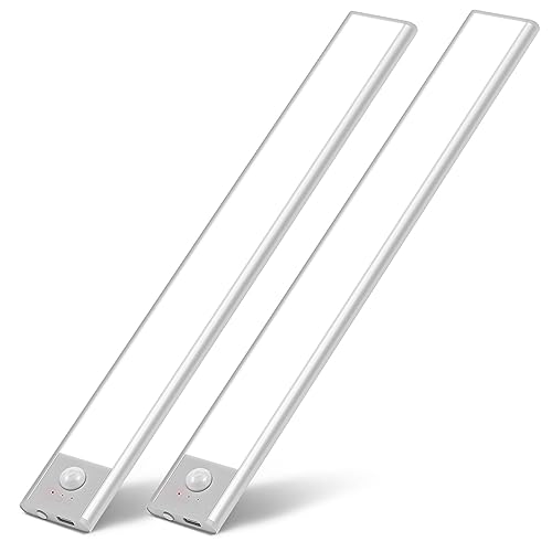 Alivation Wireless Under Cabinet Lights - 52 LED Closet Lights with Motion Sensor, USB-C Rechargeable, 1500mah Battery Operated, 2Pack