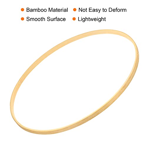 PATIKIL 11.8 Inch Wooden Bamboo Floral Hoop, 2Pack Craft Rings for DIY Wedding Wreath Decor Dream Catcher and Hanging Crafts - Image 4