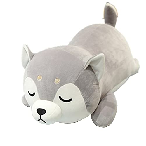 Julvie Husky Plush Pillow,Huskie Stuffed Animal Toy Puppy Throw Pillow Animal,Squishy Soft Fabric and Stuffing for Boys Girls Kids Birthday, Christmas Hug Cuddle, 35cm (452QN0T57066U7X168YB)
