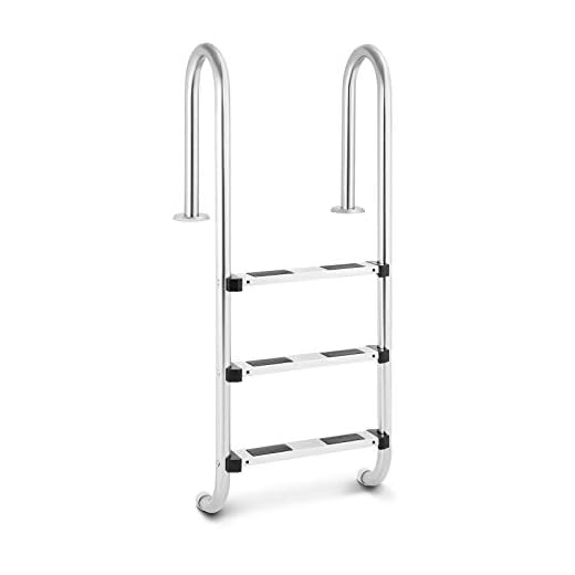 Uniprodo Escalera De Piscina Escalerilla Uni_Pool_Ladder_1320 (Ancho Del Peldaño: 7,5 Cm, 3 Peldaños, Perfil De Arco Estrecho)