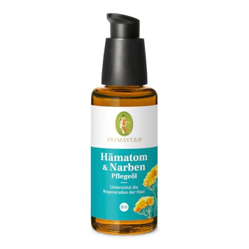 PRIMAVERA Hämatom & Narben Pflegeöl bio* 50 ml - mit Immortelle, Cistrose und Lavendel fein - regenerierende Pflege für beanspruchte Haut - Naturkosmetik - vegan