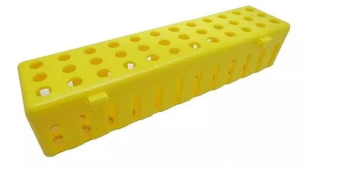 Estojo plástico esterilização autoclavável pequeno - AMARELO - Nova Ogp