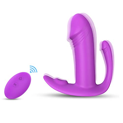 Vibratórî Sessuali per Donna Indossabili Vîbratóre di Silicone con Telecomando Doppio Motore e 9 Modalità di Vibraziǒne per Clitǒride Punto g e Stimolazione Massaggiatǒre Viola