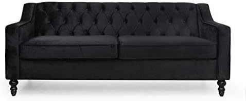 Christopher Knight Home Knouff Modern Glam Tufted Velvet 3 Seater Sofa